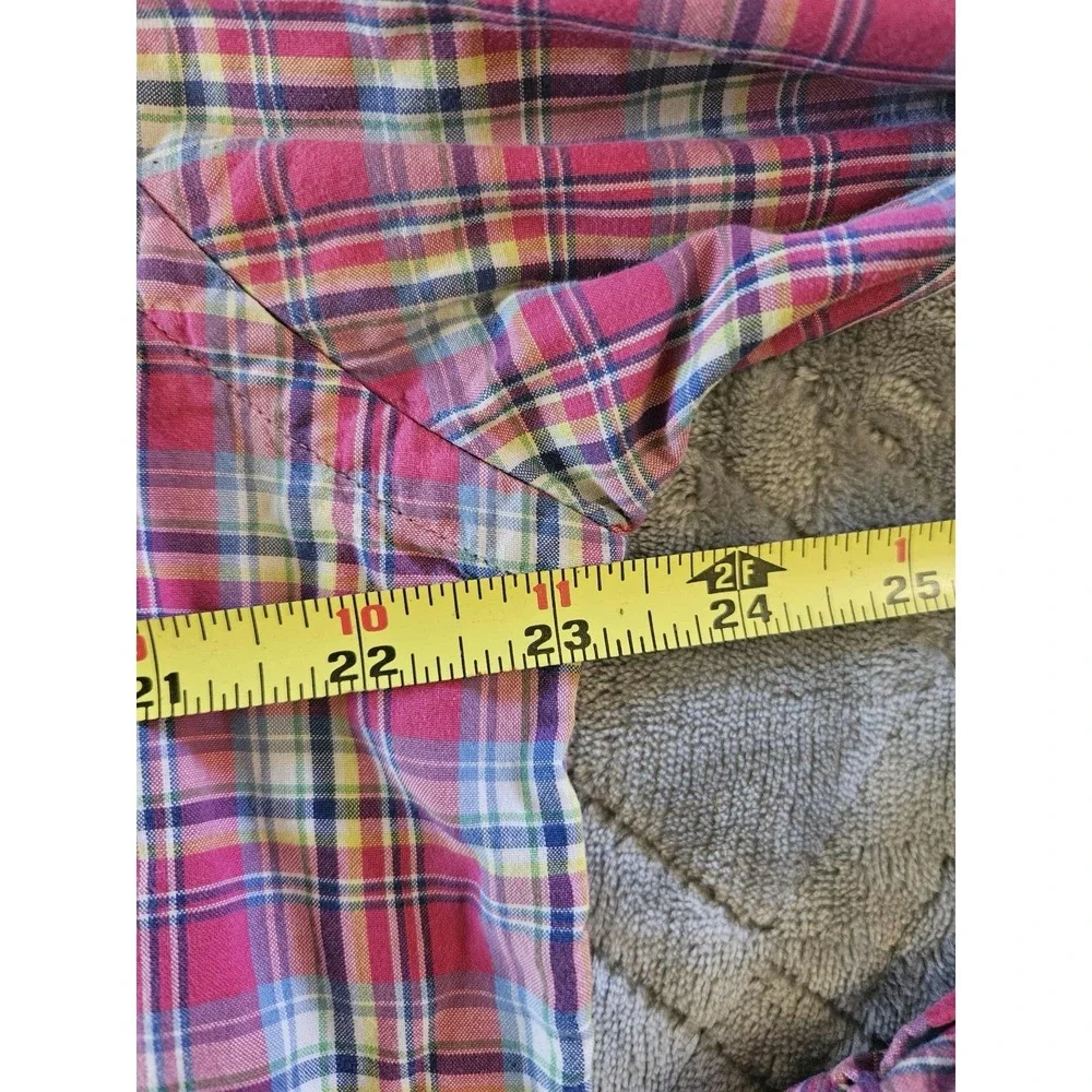 POLO RALPH LAUREN BUTTON SHIRT -XL- BURGUNDY RED BROWN WHITE CHECK‎ -BLUE PONY